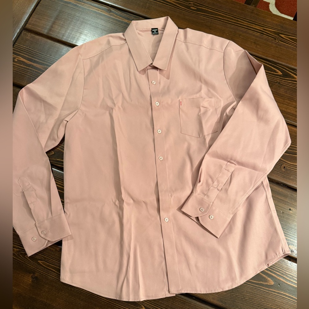 Men's Pink Dress Shirt-XL